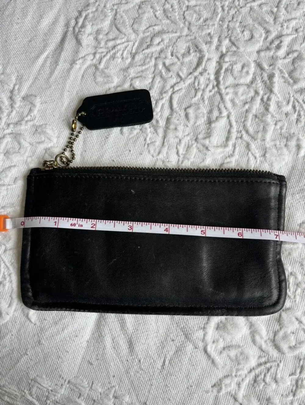 Vintage Coach black leather pouch